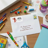 Simple Elmo 1. Geburtstag Adressaufkleber