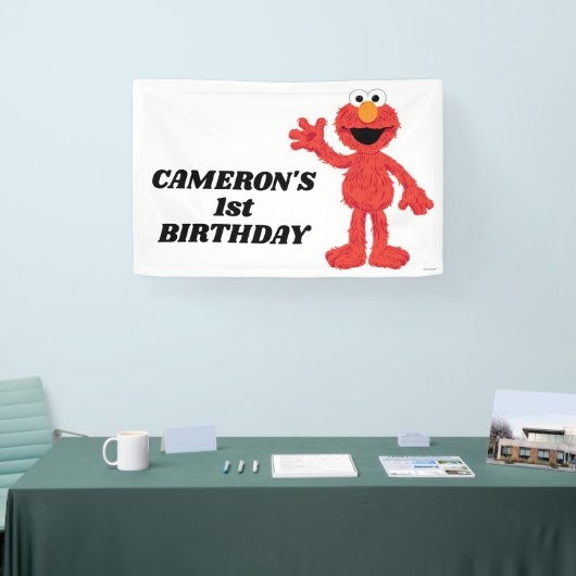 Simple Elmo 1. Geburtstag Banner (Messe)