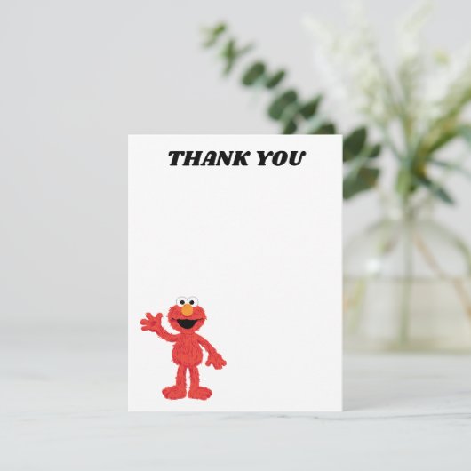 Simple Elmo 1. Geburtstag Dankeskarte (Stehend Vorderseite)