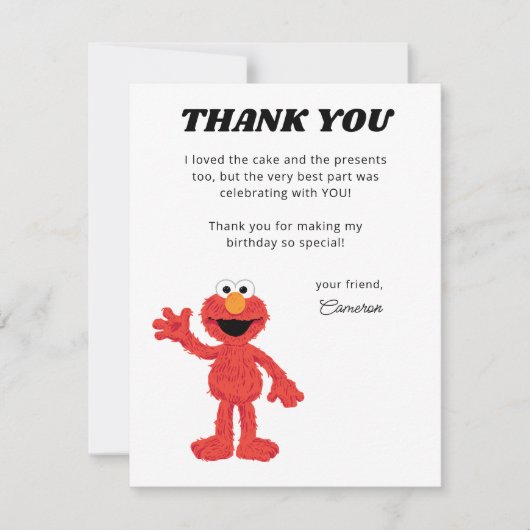 Simple Elmo 1. Geburtstag Dankeskarte (Vorderseite)