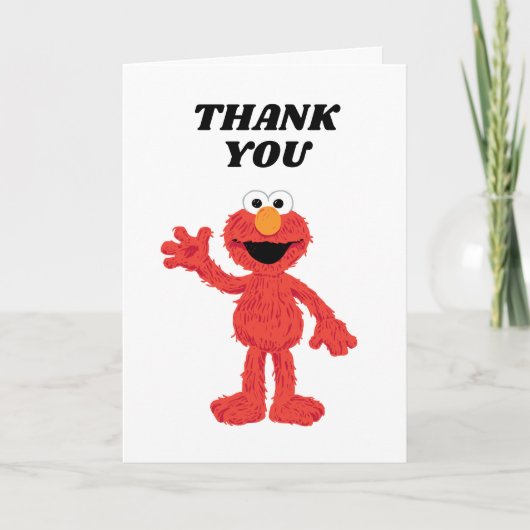 Simple Elmo 1. Geburtstag Dankeskarte (Vorderseite)