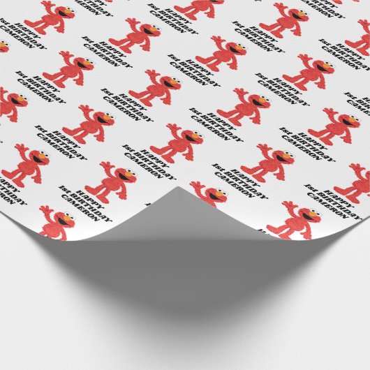 Simple Elmo 1. Geburtstag Geschenkpapier (Ecke)