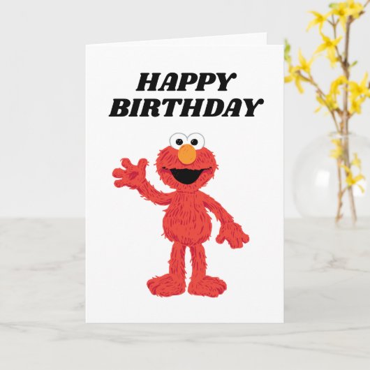 Simple Elmo 1. Geburtstag Karte (Gelbe Blume)