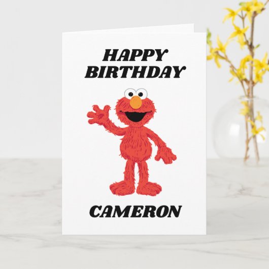 Simple Elmo 1. Geburtstag Karte (Gelbe Blume)