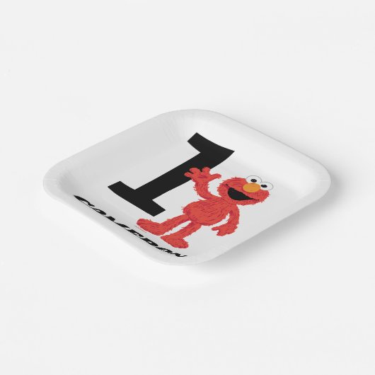 Simple Elmo 1. Geburtstag Pappteller (Gewinkelt)