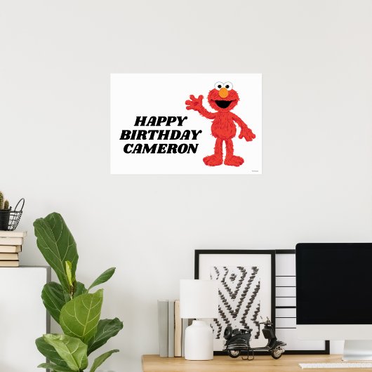 Simple Elmo 1. Geburtstag Poster (Heimbüro)