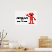Simple Elmo 1. Geburtstag Poster (Küche)
