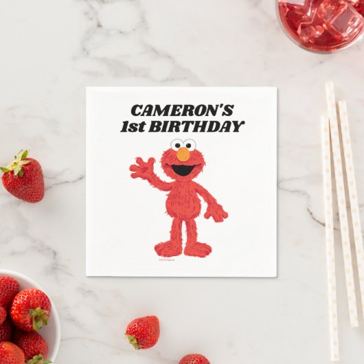 Simple Elmo 1. Geburtstag Serviette (Beispiel)