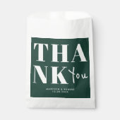Simple Emerald Green Bold Chic Danke für Hochzeit Geschenktütchen (Vorderseite)