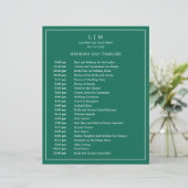 Simple Emerald Green Monogram Elegant Wedding (Stehend Vorderseite)
