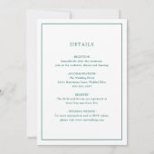 Simple Emerald Green Monogram Elegant Wedding Einladung (Rückseite)