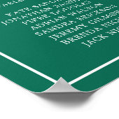 Simple Emerald Green Monogram Elegant Wedding Poster (Ecke)