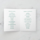 Simple Emerald Green Monogram Elegant Wedding Programm (Innenseite)