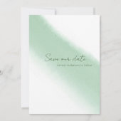 Simple Emerald Green Watercolor Save the Date Einladung (Rückseite)