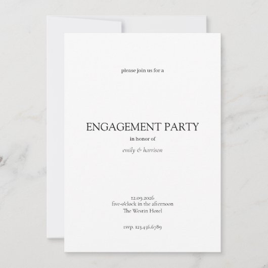 Simple Engagement Party Invitation Einladung (Vorderseite)