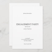 Simple Engagement Party Invitation Einladung (Vorne/Hinten)