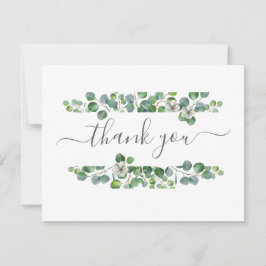 Simple Eucalyptus Greenery Wedding Dankeskarte