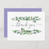 Simple Eucalyptus Greenery Wedding Dankeskarte (Vorne/Hinten)