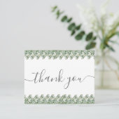 Simple Eucalyptus Greenery Wedding Dankeskarte (Stehend Vorderseite)