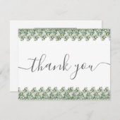 Simple Eucalyptus Greenery Wedding Dankeskarte (Vorne/Hinten)