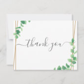 Simple Eucalyptus Greenery Wedding Dankeskarte (Vorderseite)