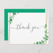 Simple Eucalyptus Greenery Wedding Dankeskarte (Vorne/Hinten)