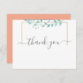 Simple Eucalyptus Greenery Wedding Dankeskarte (Vorne/Hinten)