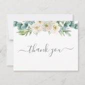 Simple Eucalyptus Greenery Wedding Dankeskarte (Vorderseite)