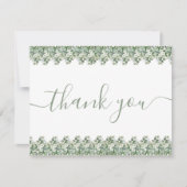 Simple Eucalyptus Greenery Wedding Dankeskarte (Vorderseite)