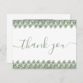 Simple Eucalyptus Greenery Wedding Dankeskarte (Vorne/Hinten)