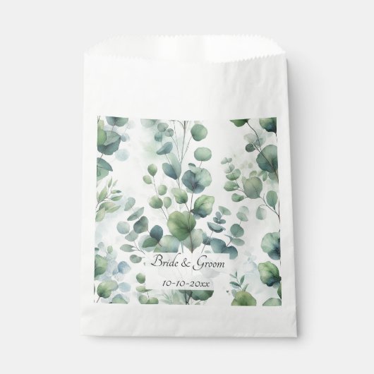 Simple Eucalyptus Lace Wedding Geschenktütchen (Vorderseite)