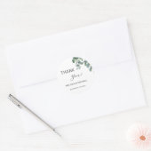 Simple Eucalyptus Leave Wedding Thank You Runder Aufkleber (Umschlag)