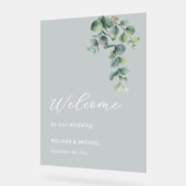 Simple Eucalyptus Leave Wedding Welcome Acrylschild (Winkel)