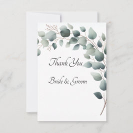 Simple Eucalyptus Photo Thank you Card Dankeskarte