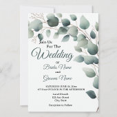 Simple Eucalyptus Wedding Invitation Einladung