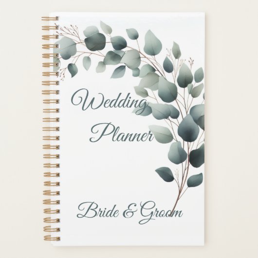 Simple Eucalyptus Wedding Planner Planer (Vorderseite)