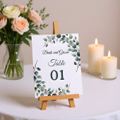 Simple Eucalyptus Wedding Table Card Tischnummer