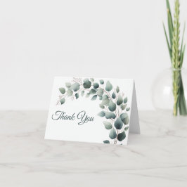 Simple Eucalyptus Wedding Thank you Card Blank Dankeskarte