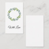 Simple Eucalyptus Wreath Wedding Card - Blank Visitenkarte (Vorne/Hinten)