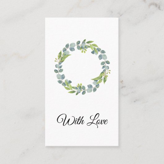 Simple Eucalyptus Wreath Wedding Card - Blank Visitenkarte (Vorderseite)