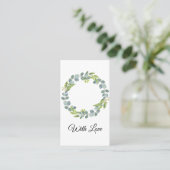 Simple Eucalyptus Wreath Wedding Card - Blank Visitenkarte (Stehend Vorderseite)