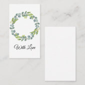 Simple Eucalyptus Wreath Wedding Card - Blank Visitenkarte (Vorne/Hinten)