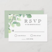 Simple Eukalyptus Greenery Wedding Reply UAWG RSVP Karte (Vorne/Hinten)