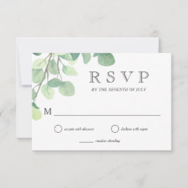 Simple Eukalyptus Greenery Wedding Reply UAWG RSVP Karte