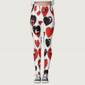 "Simple Eyes Emoji Pattern on Hard" Leggings (Vorderseite)