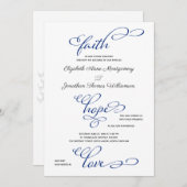 Simple Faith Hope Liebe Script Hochzeitseinladung Einladung (Vorne/Hinten)