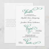 Simple Faith Hope Liebe Script Hochzeitseinladung Einladung (Vorne/Hinten)