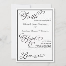 Simple Faith Hope Liebe Script Hochzeitseinladung Einladung