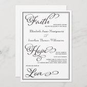 Simple Faith Hope Liebe Script Hochzeitseinladung Einladung (Vorne/Hinten)