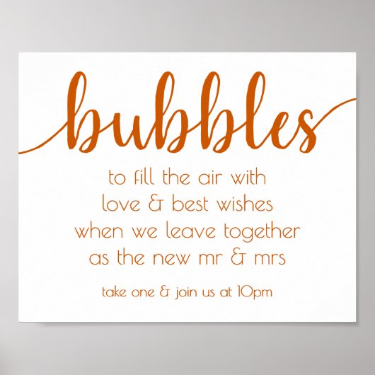 Simple Fall Bubbles | Burnt Orange Party Event Poster (Vorne)